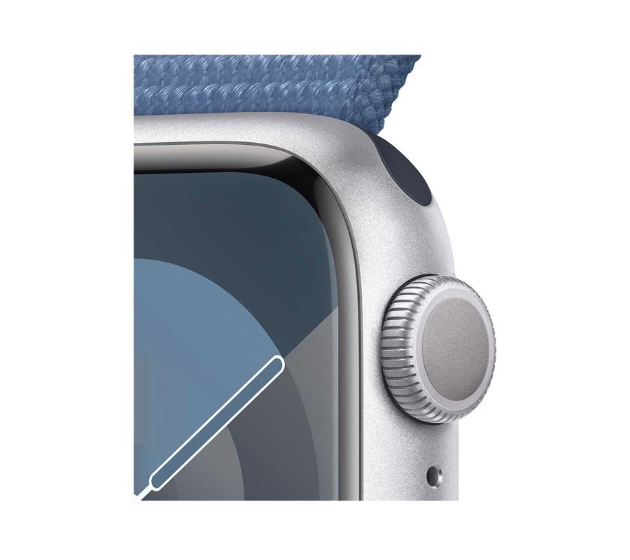Apple Watch Series 9 GPS 45mm Silver Aluminium Case with Winter Blue Sport  Loop